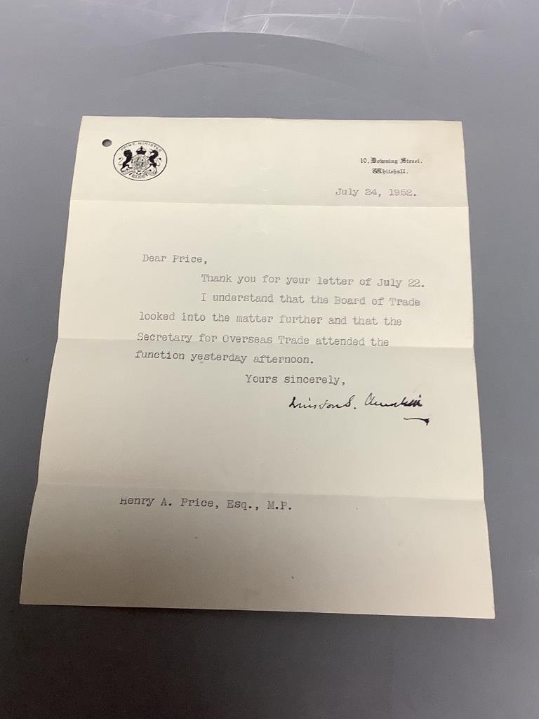 Winston Churchill: A signed type written letter